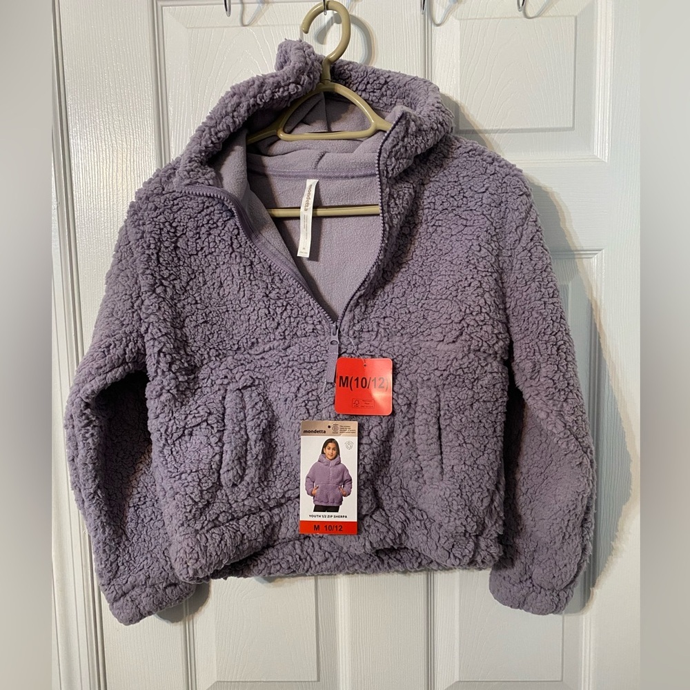 Mondetta Lavender Kids Sherpa Jacket M 10-12 NWT